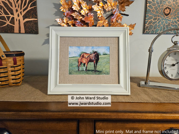 Mothers Love by John Ward www.jwardstudio.com mother horse and foal thoroughbred horses