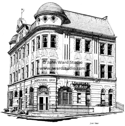 Kentucky Bank by John Ward www.jwardstudio.com building black and white