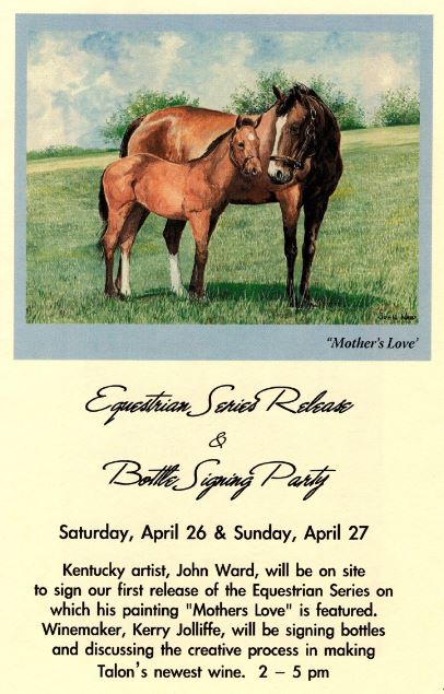 Talon Winery Equestrian Series Wine Release Featuring John Ward's Mothers Love