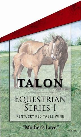 Mothers Love by John Ward Featured on Talon Winery's Equestrian Series Wine Bottle