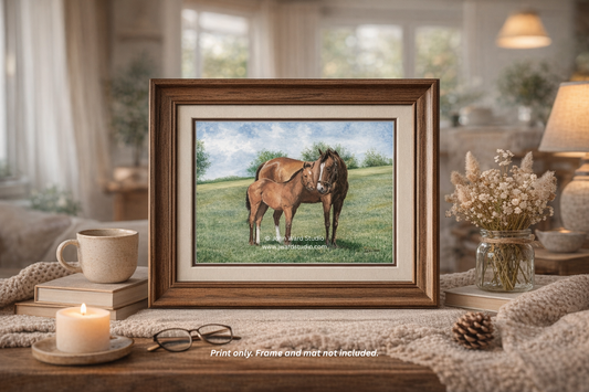 Mothers Love by Kentucky artist John L. Ward mother and foal horses
