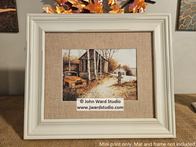 Old Rusty by John Ward www.jwardstudio.com red truck old barn