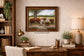 Red White and Roan by Kentucky artist John L Ward features roan cattle in a pasture by a creek