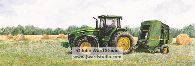 7830 Bailing by John Ward www.jwardstudio.com John Deere tractor hay farm