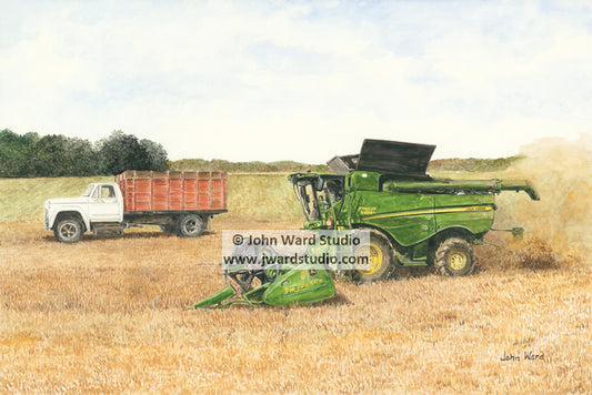 John Deere combine harvester Bean Picker by John L. Ward www.jwardstudio.com John Deere Combine