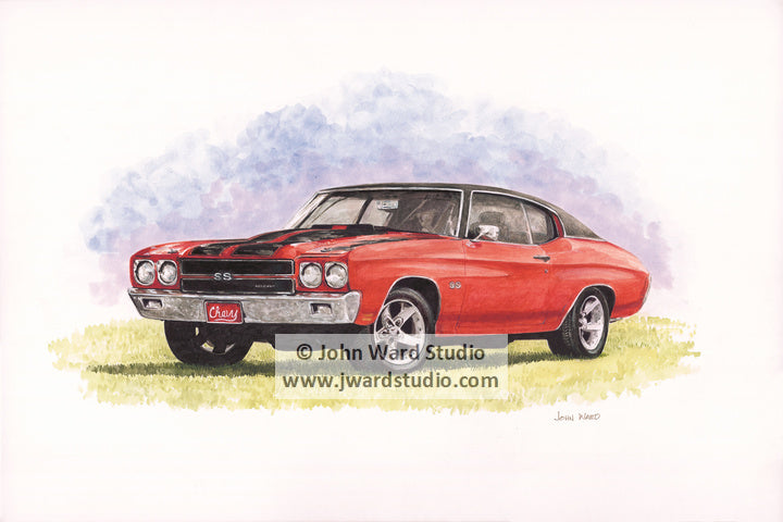 Chevelle by John Ward www.jwardstudio.com car vintage red sports car