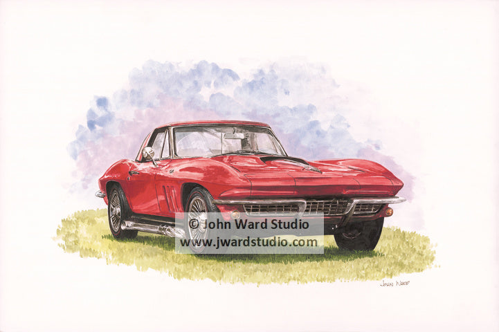 Red Corvette by John Ward www.jwardstudio.com car vintage sports car