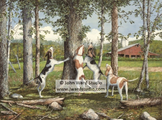 Dusk Till Dawn by John Ward www.jwardstudio.com beagle coonhound