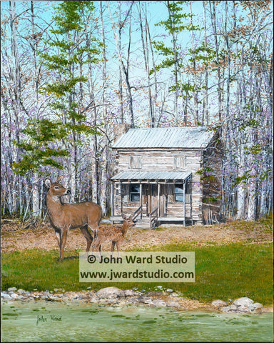 Feltner Tradition by John Ward www.jwardstudio.com Kentucky 4-H deer cabin lake spring