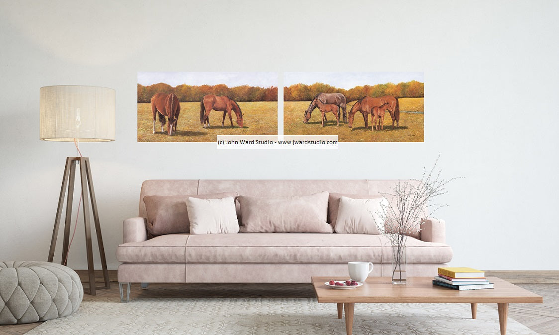 Horse Trio 2 Two of a Kind by Kentucky artist John L. Ward