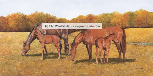 Horse Trio 3 Double the Love by Kentucky Artist John L. Ward