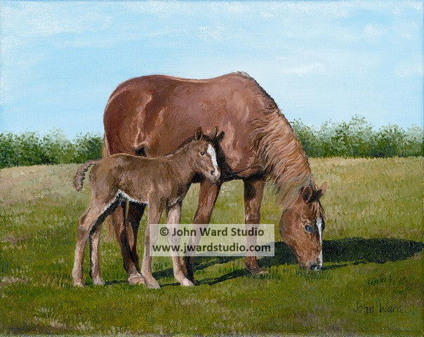 Mare and Colt by John Ward www.jwardstudio.com horse mother and baby farm