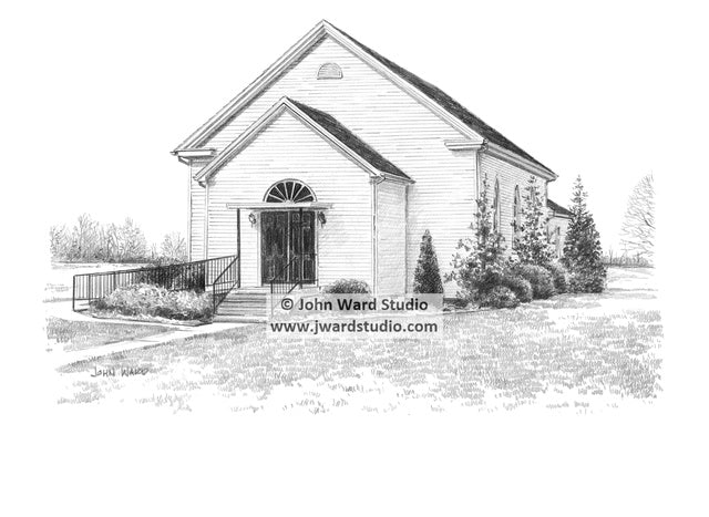 Peeled Oak Christian Church by John Ward www.jwardstudio.com country Kentucky
